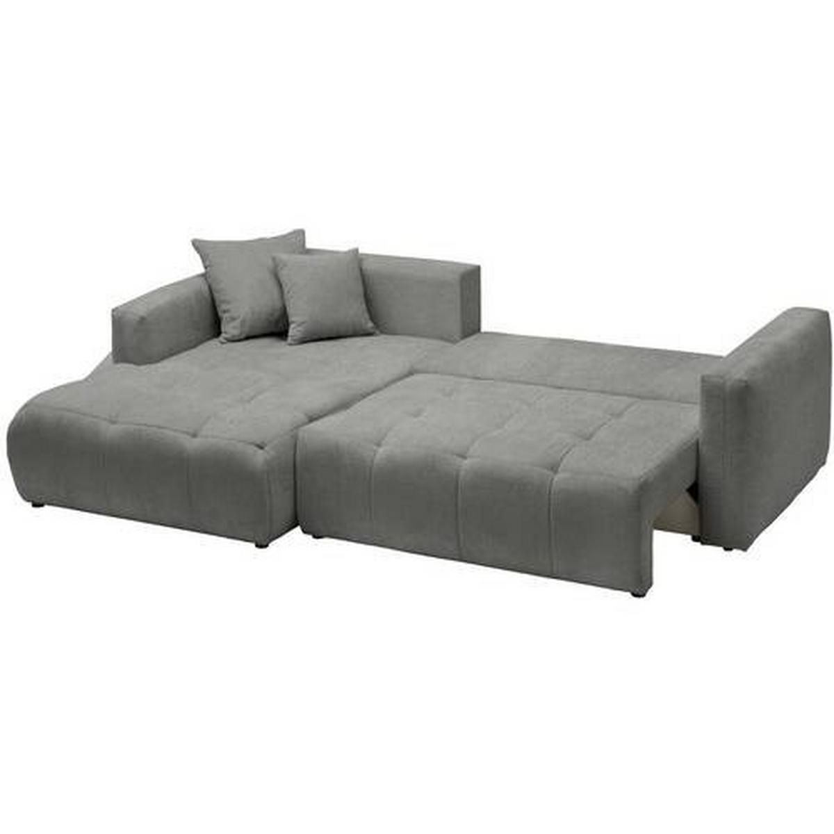 ECKSOFA Dunkelgrau Chenille  - Dunkelgrau/Schwarz, MODERN, Kunststoff/Textil (172/276cm) - Hom`in