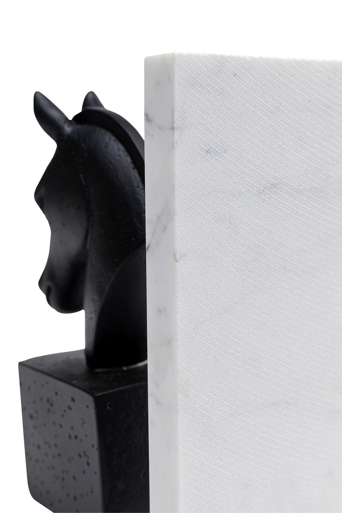 BUCHSTÜTZE - Schwarz/Weiß, KONVENTIONELL, Kunststoff/Stein (36/21/8cm) - Kare-Design