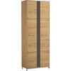 GARDEROBENSCHRANK  in 72/195/37 cm  - Edelstahlfarben/Eichefarben, Design, Glas/Holz (72/195/37cm)