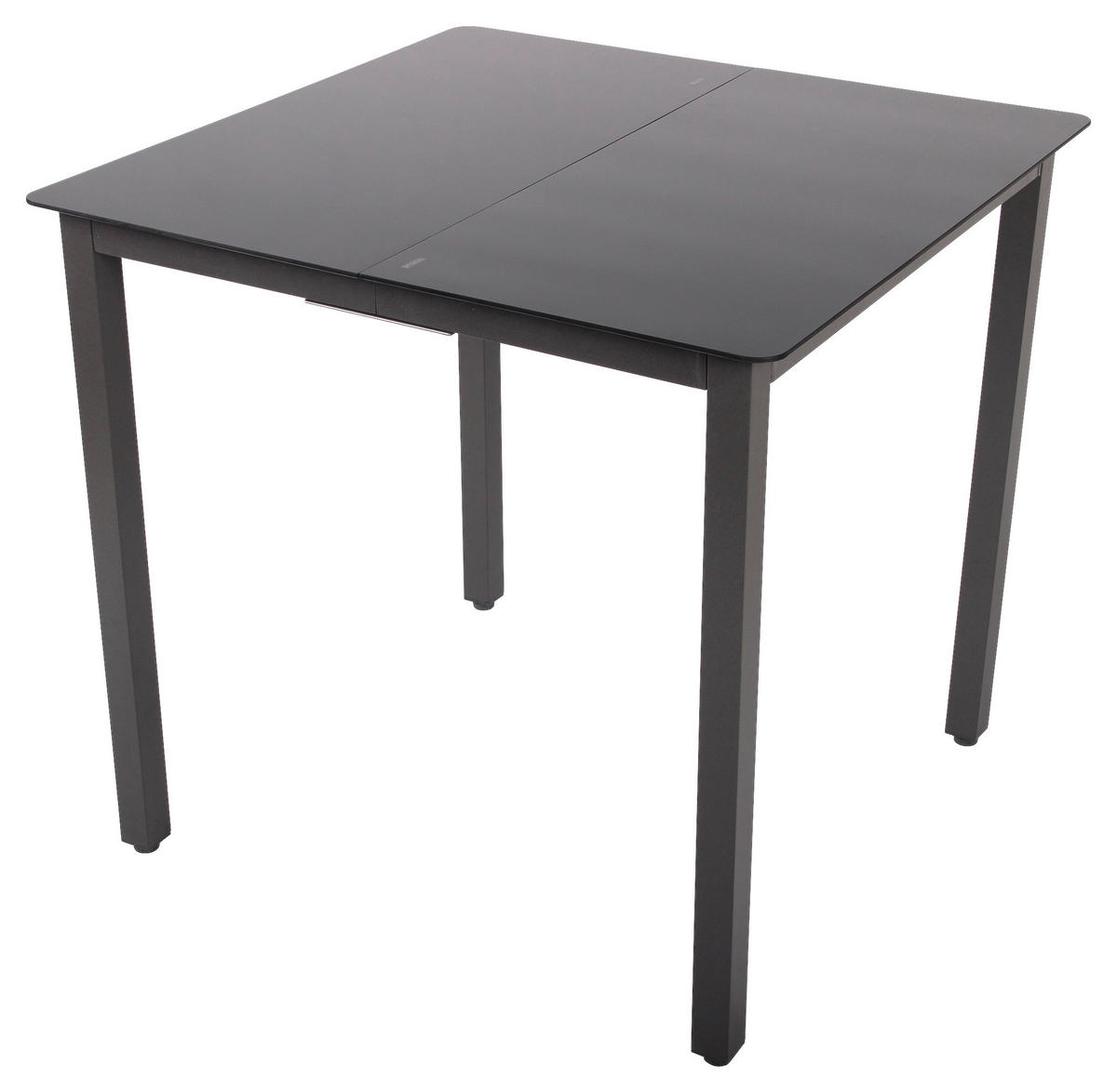 GARTENTISCH Metall, Glas Schwarz quadratisch  - Schwarz, Basics, Glas/Metall (80/73/80cm) - MID.YOU
