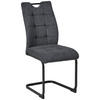 SCHWINGSTUHL  in Eisen Mikrofaser  - Anthrazit/Schwarz, LIFESTYLE, Textil/Metall (44/96/59cm) - MID.YOU