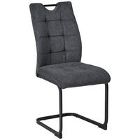 SCHWINGSTUHL  in Eisen Mikrofaser  - Anthrazit/Schwarz, LIFESTYLE, Textil/Metall (44/96/59cm) - MID.YOU