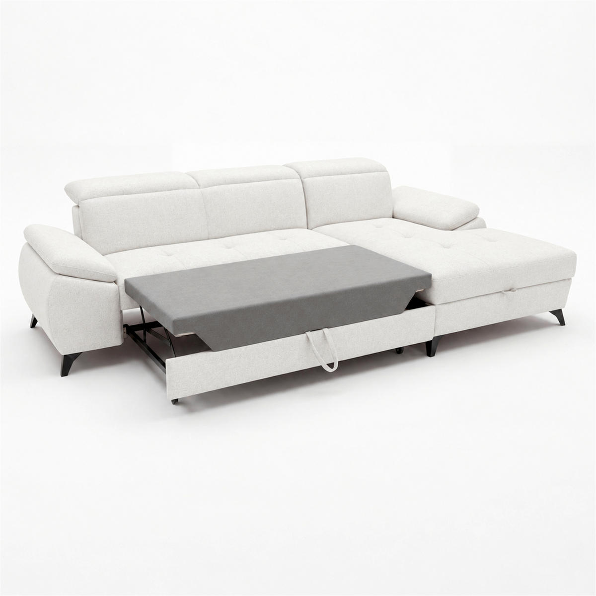 ECKSOFA  Struktur Beige  - Beige/Schwarz, Basics, Holz/Holzwerkstoff (281/166cm) - MID.YOU