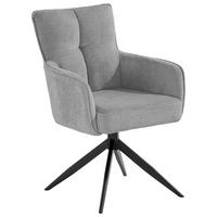 ARMLEHNSTUHL  in Eisen Mikrofaser  - Schwarz/Grau, Design, Textil/Metall (59/89/63cm) - SetOne by Musterring