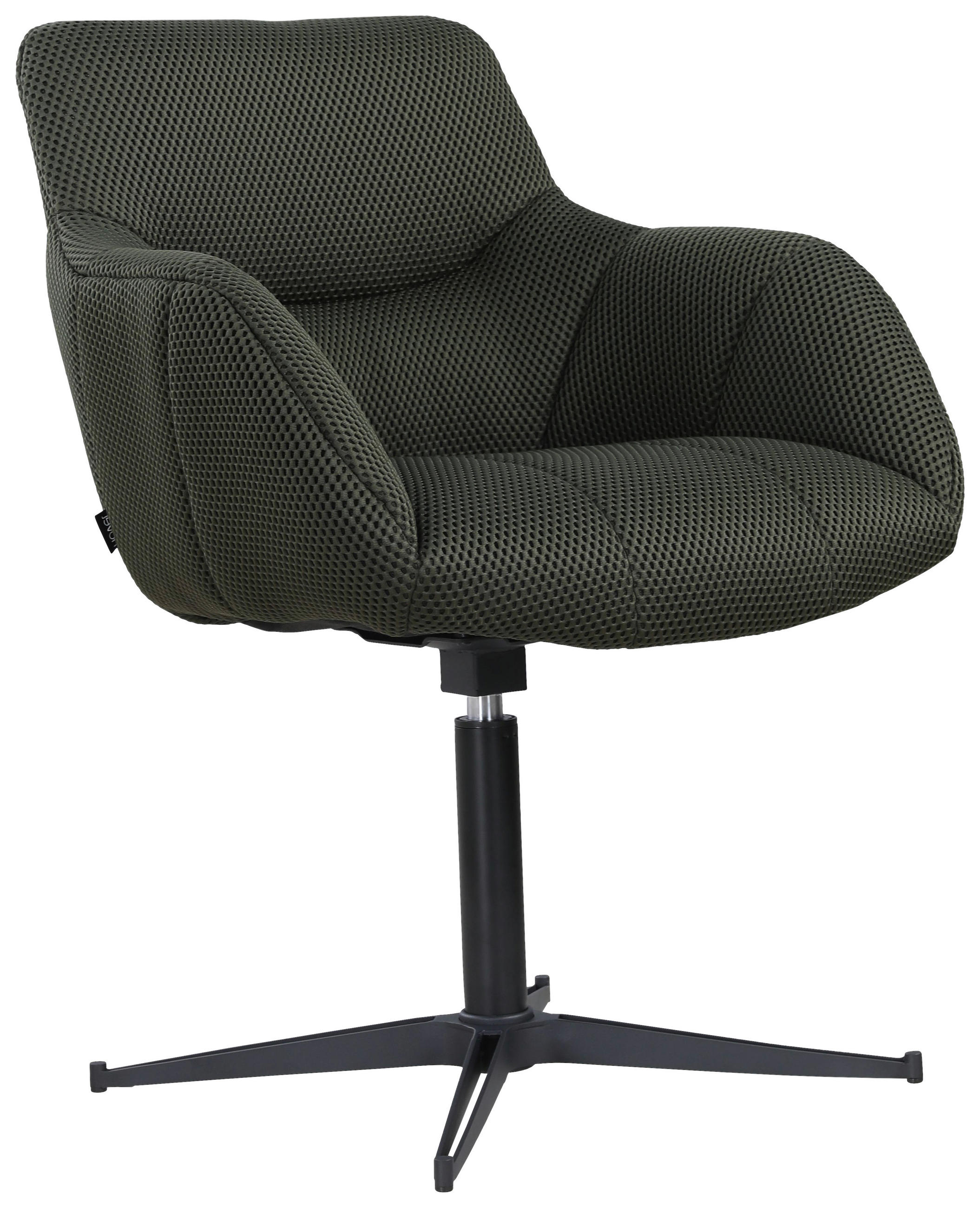 STOL MED ARMSTÖD järn vävt tyg  - svart/mörkgrön, Design, metall/textil (63/85/66cm) - Novel