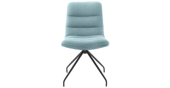 STUHL  in Cord Textil  - Schwarz/Hellblau, Design, Textil/Metall (52/88/66cm) - Dieter Knoll