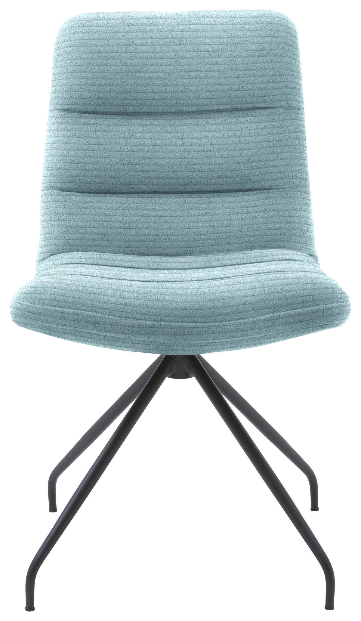 STUHL  in Cord Textil  - Schwarz/Hellblau, Design, Textil/Metall (52/88/66cm) - Dieter Knoll