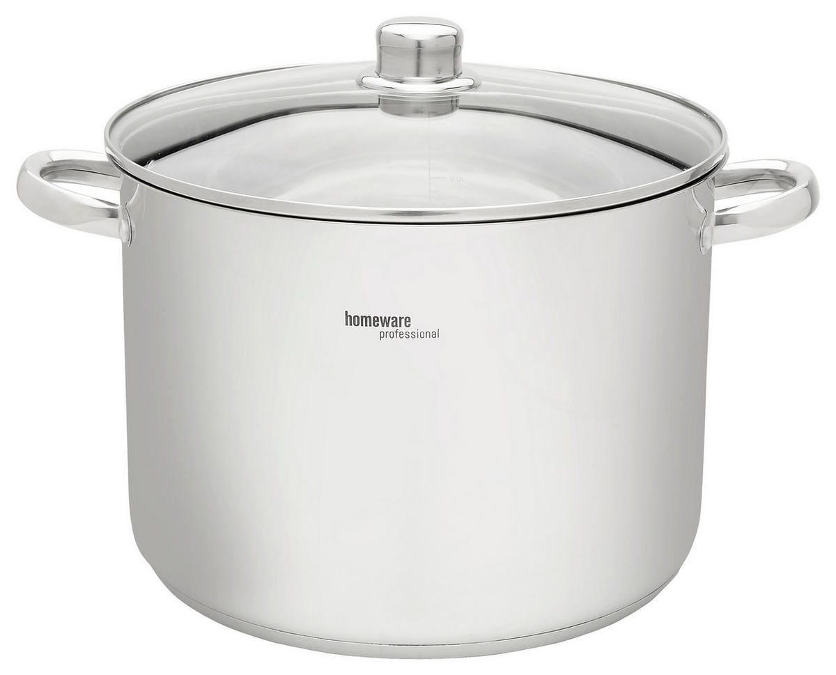 SUPPENTOPF 11 L  - Klar/Edelstahlfarben, Basics, Glas/Metall (28/20,5cm) - Homeware Profession.