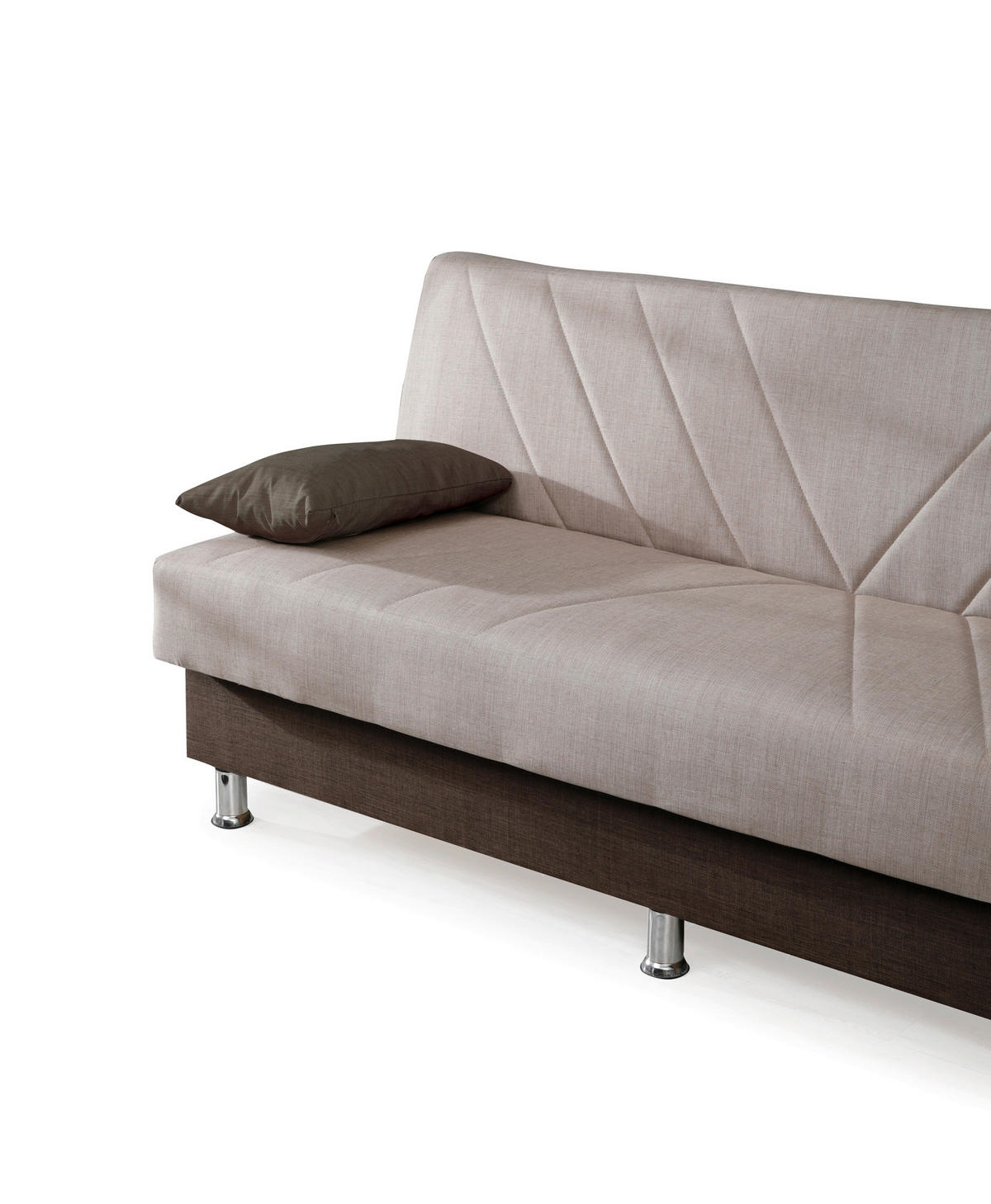 SCHLAFSOFA  in Webstoff Beige  - Chromfarben/Beige, Design, Kunststoff/Textil (190/82/82cm) - Livetastic