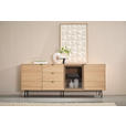 SIDEBOARD  200/80/40 cm 3 Schublade(n)  - Eichefarben/Schwarz, KONVENTIONELL, Glas/Holzwerkstoff (200/80/40cm) - Xora