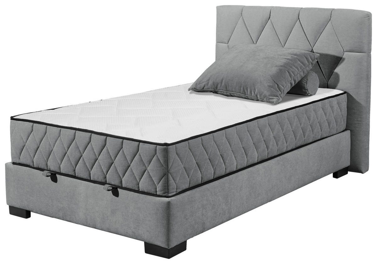 BOXBETT 120/200 cm  in Anthrazit  - Anthrazit/Schwarz, Modern, Holzwerkstoff/Kunststoff (120/200cm) - MID.YOU