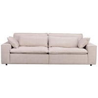 3-SITS SOFFA i beige  - beige/svart, Klassisk, metall/trä (259/85/116cm) - Rowico