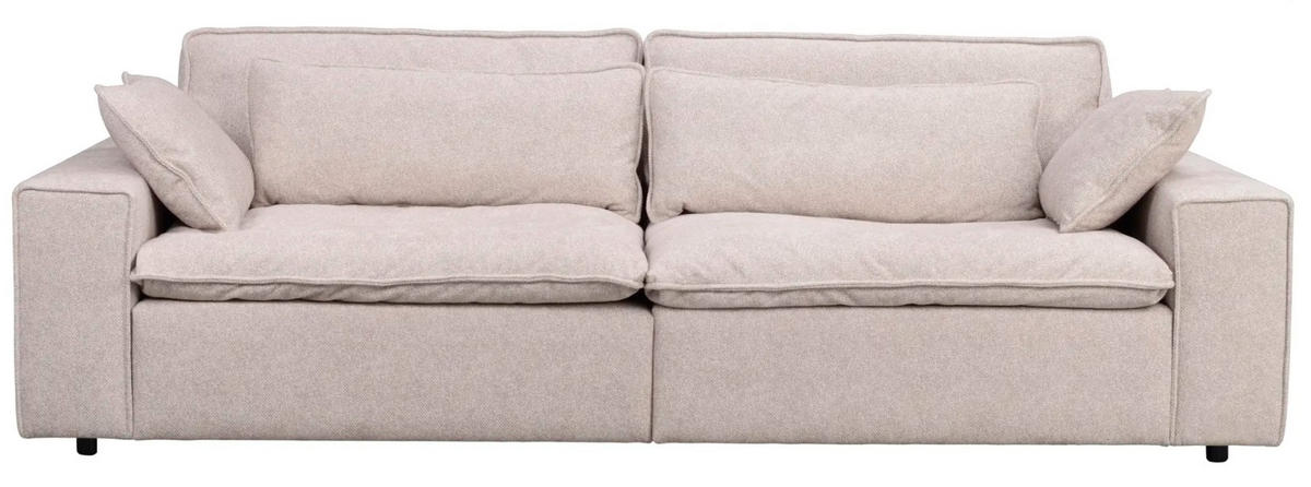 3-SITS SOFFA i beige  - beige/svart, Klassisk, metall/trä (259/85/116cm) - Rowico