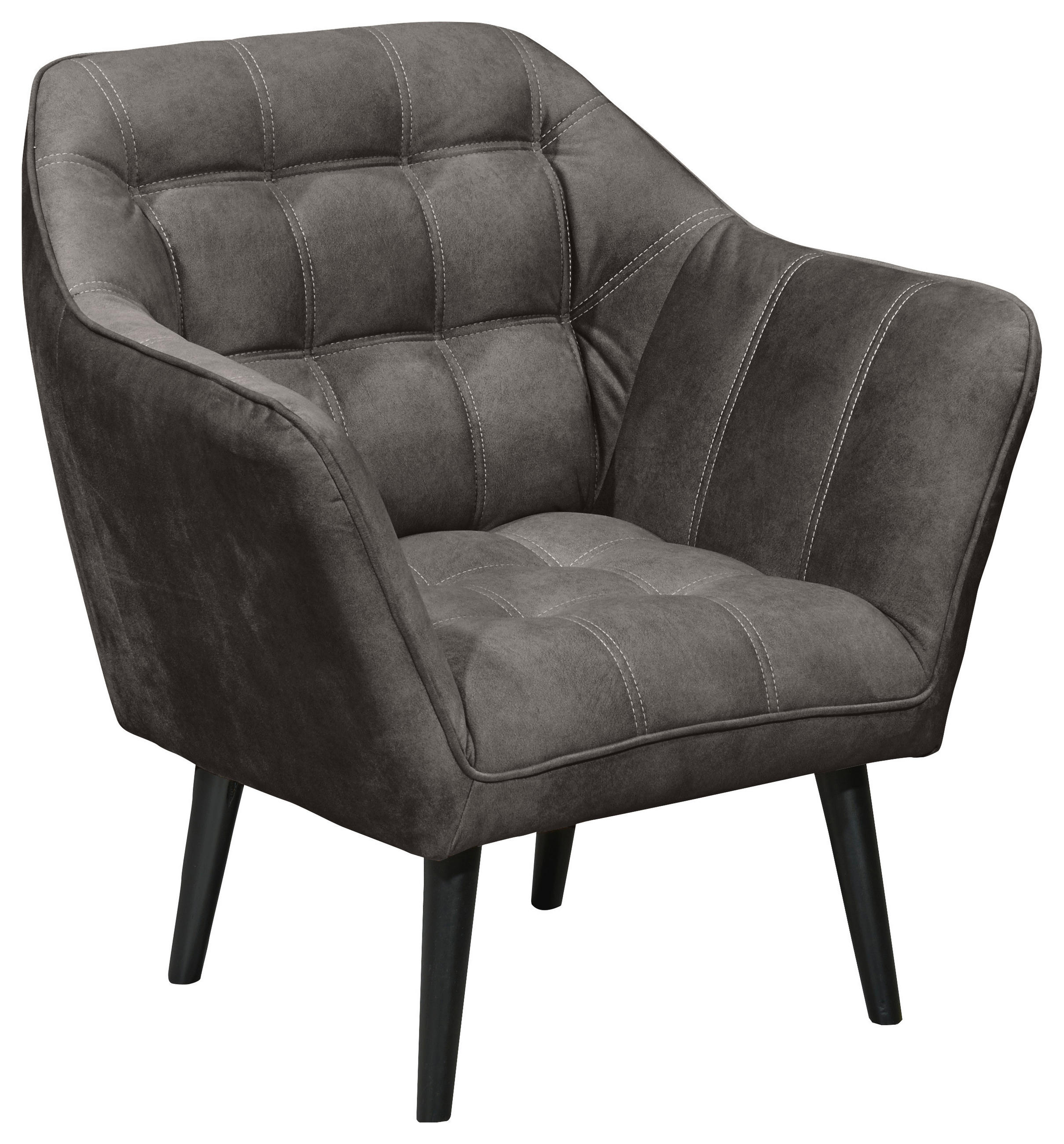 COCKTAILSESSEL in Mikrovelours Dunkelbraun  - Dunkelbraun/Schwarz, Modern, Holz/Holzwerkstoff (84/87/70cm) - MID.YOU