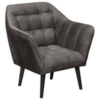 CLUBFÅTÖLJ i textil, trämaterial mörkbrun  - svart/mörkbrun, Modern, trämaterial/trä (84/87/70cm) - MID.YOU