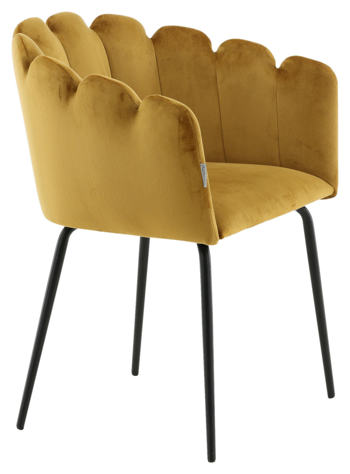 STUHL Samt Gelb  - Gelb, Design, Textil/Metall (61/76.56/54cm) - Livetastic