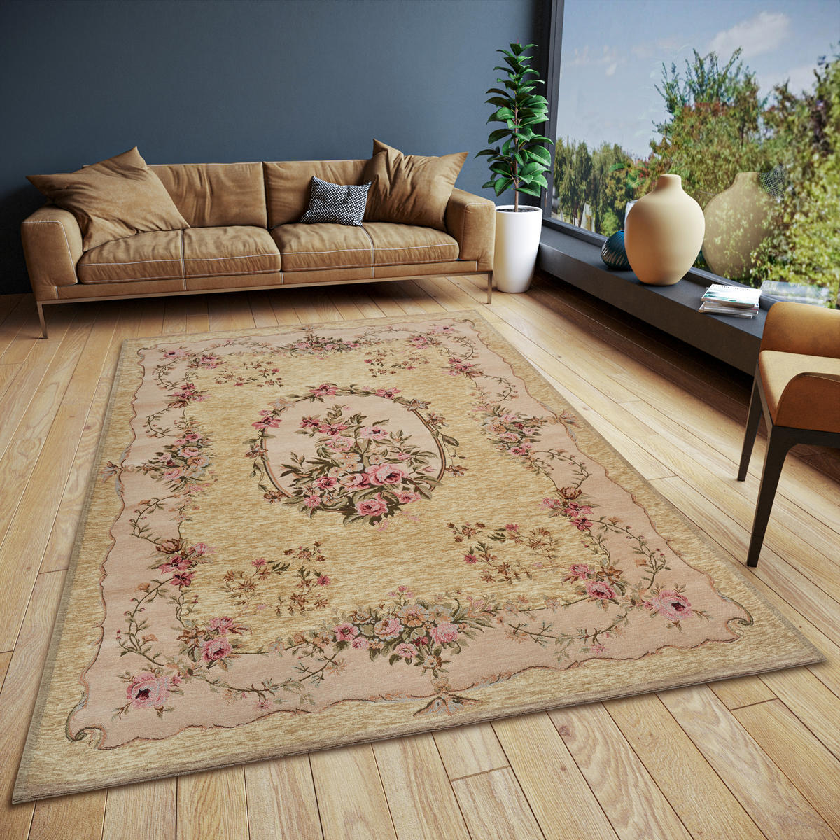 FLACHWEBETEPPICH 120/180 cm Gobelin Creme, Beige  - Beige/Creme, Design, Kunststoff/Textil (120/180cm)