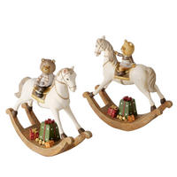 KARÁCSONYI FIGURA - krémszínű/barna, Basics, műanyag (21/7/22cm)