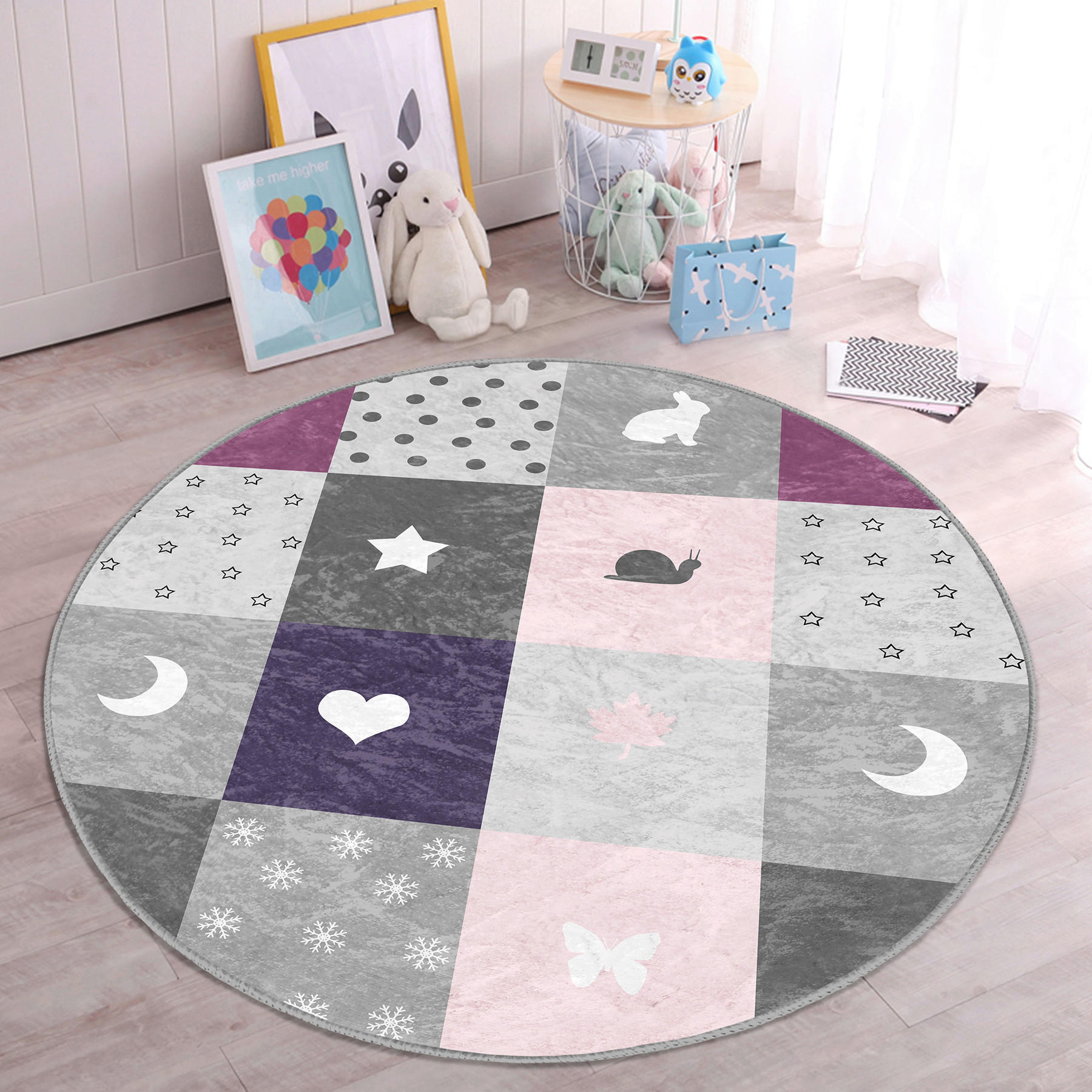 KINDERTEPPICH 120/120 cm Multicolor rund  - Multicolor, Basics, Textil (120/120cm)