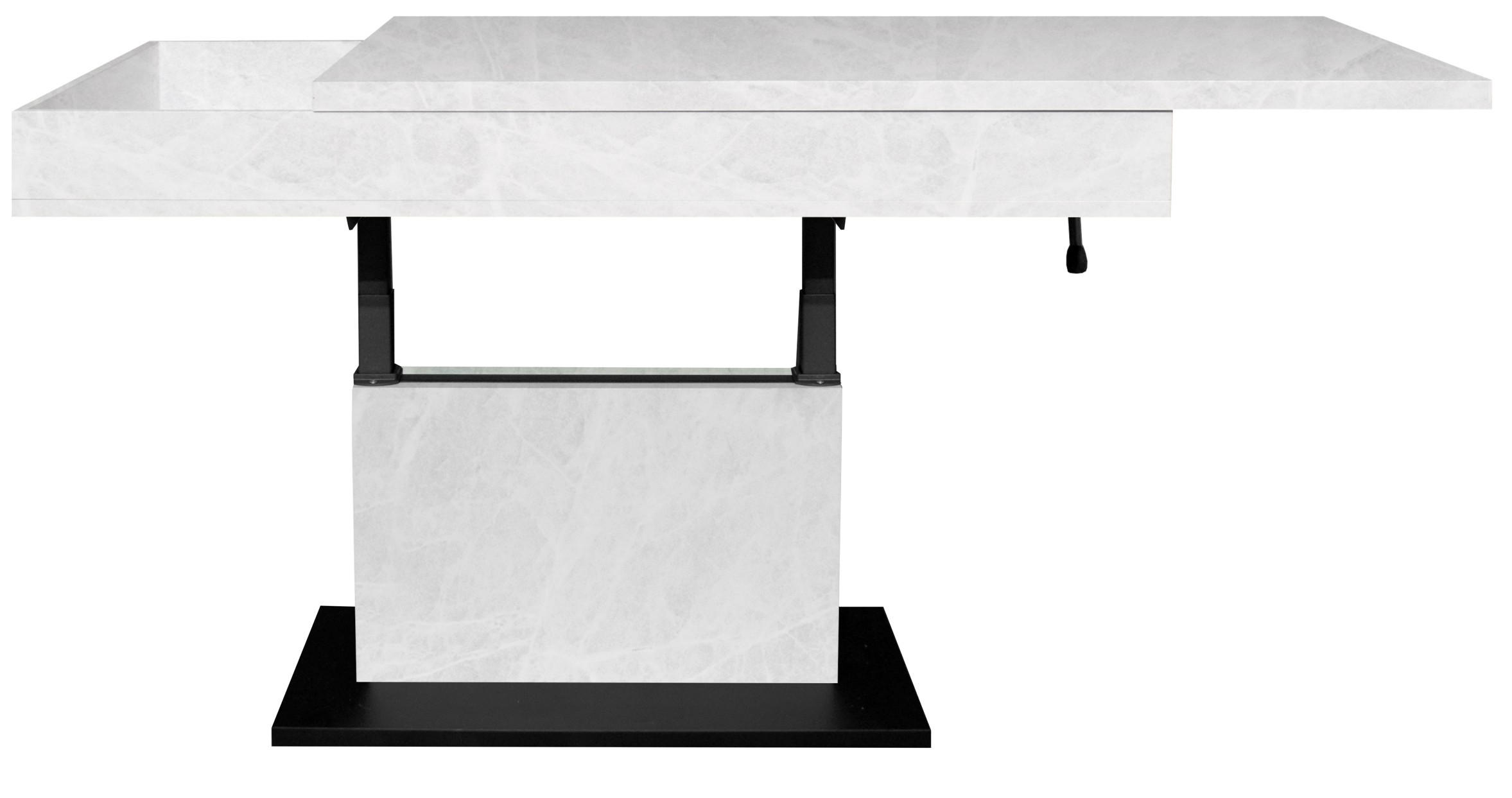 COUCHTISCH in Metall, Holzwerkstoff  - Schwarz/Weiß, Design, Holzwerkstoff/Metall (110/58-77/60cm) - MID.YOU