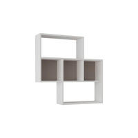 WANDREGAL Weiß, Mokka  - Weiß/Mokka, Design, Holzwerkstoff (85/85/20cm) - Livetastic