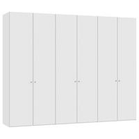 DREHTÜRENSCHRANK 303/236/59 cm 6-türig Weiß, Weiß Hochglanz  - Weiß Hochglanz/Silberfarben, Design, Holzwerkstoff/Metall (303/236/59cm) - Jutzler