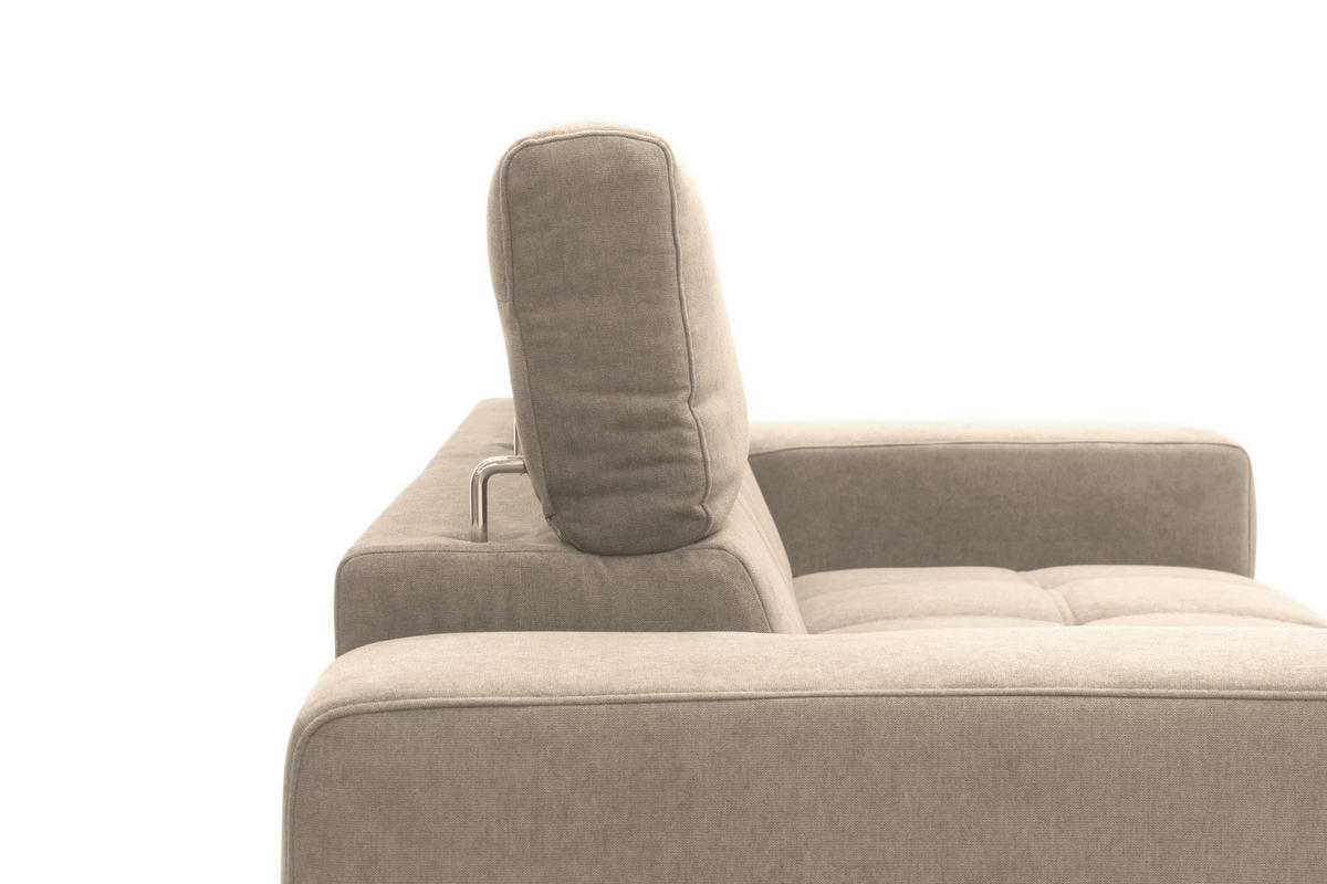 2-SITZER-SOFA TRENTO Mikrofaser Taupe  - Taupe/Dunkelgrau, MODERN, Textil/Metall (208/79/104cm) - MID.YOU