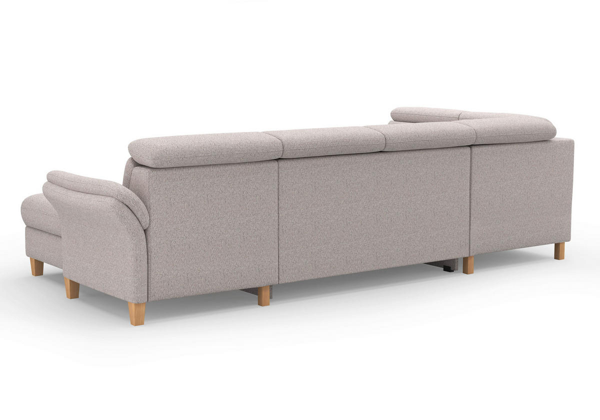 WOHNLANDSCHAFT Chenille Silberfarben  - Eichefarben/Silberfarben, Konventionell, Holz/Textil (193/321/166cm) - Sit & More