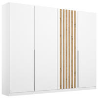 OMARA S KLASIČNIMI VRATI, bela, hrast artisan  - bela/barve aluminija, Moderno, kovina/leseni material (226/210/54cm) - Modern Living
