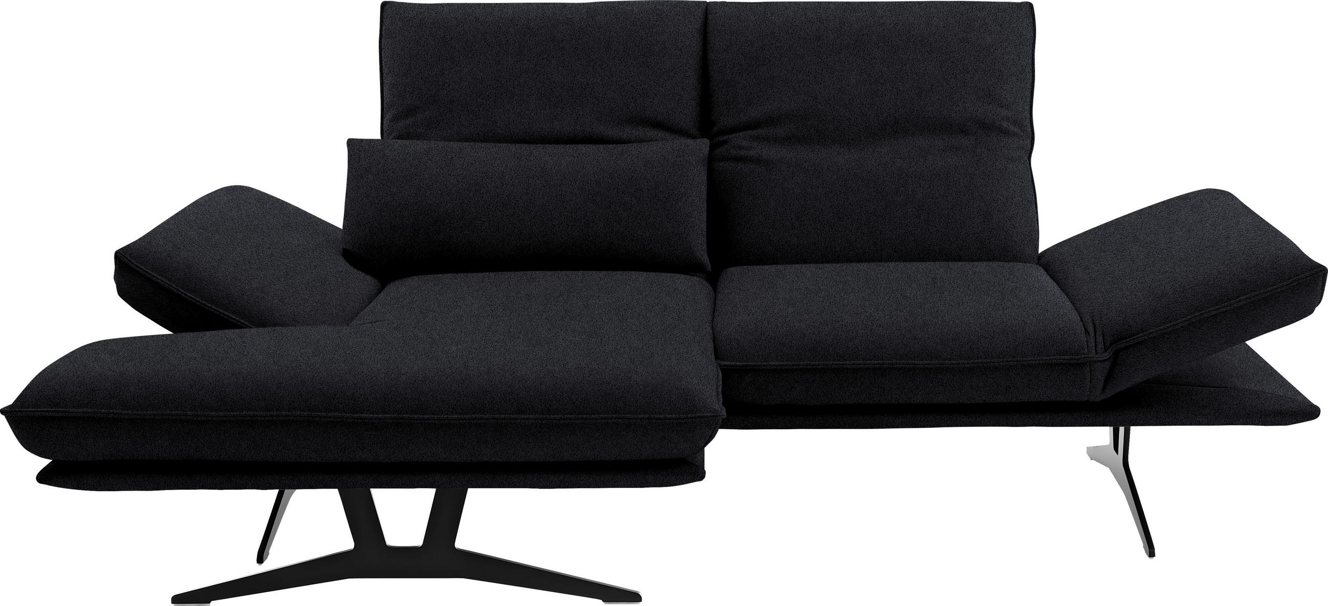 ECKSOFA in Echtleder Anthrazit  - Gelb/Anthrazit, Design, Leder/Metall (130/210cm) - Dieter Knoll