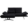 ECKSOFA in Echtleder Anthrazit  - Gelb/Anthrazit, Design, Leder/Metall (130/210cm) - Dieter Knoll