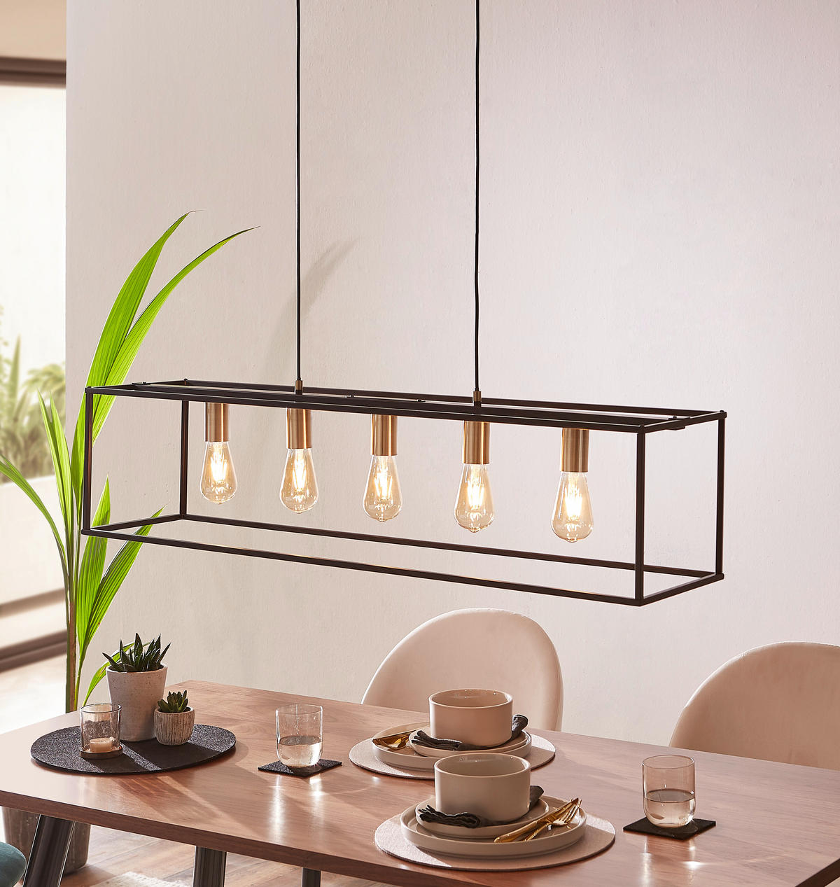 HÄNGELEUCHTE 110/25/150 cm    - Schwarz, Lifestyle, Metall (110/25/150cm) - Marama