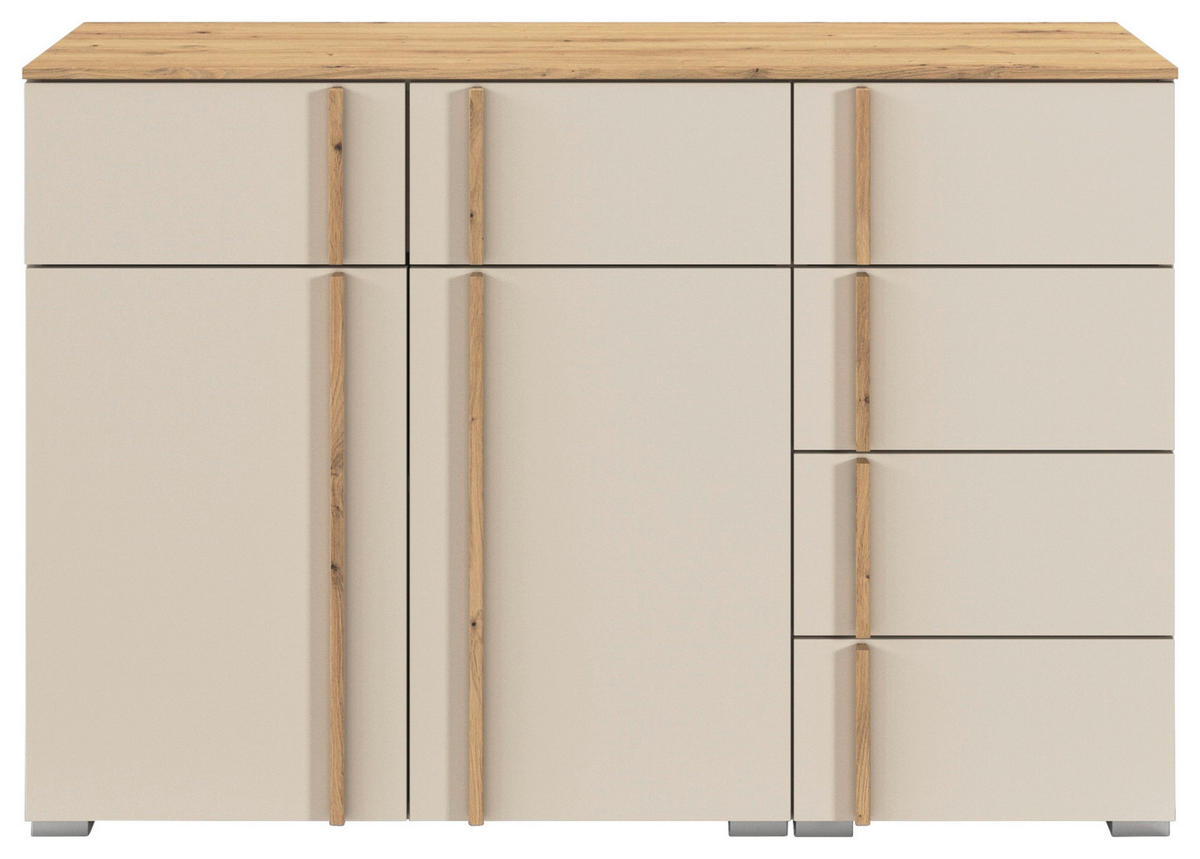 KOMMODE  in 120/81/42 cm  - Champagner/Alufarben, Design, Holz/Holzwerkstoff (120/81/42cm) - Stylife