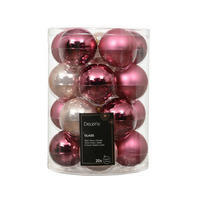 KARÁCSONYFAGÖMB - pink, Basics, üveg (6/6/0cm)