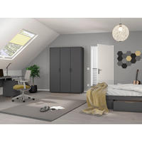 DREHTÜRENSCHRANK in Grau  - Grau, Modern, Holzwerkstoff/Kunststoff (140/194/53cm) - Rauch Möbel