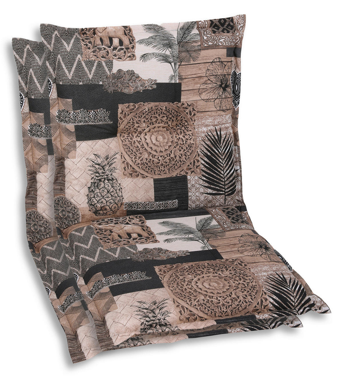 SESSELAUFLAGENSET in Dunkelbraun, Beige Federn  - Dunkelbraun/Beige, Basics, Textil (50/7/100cm)