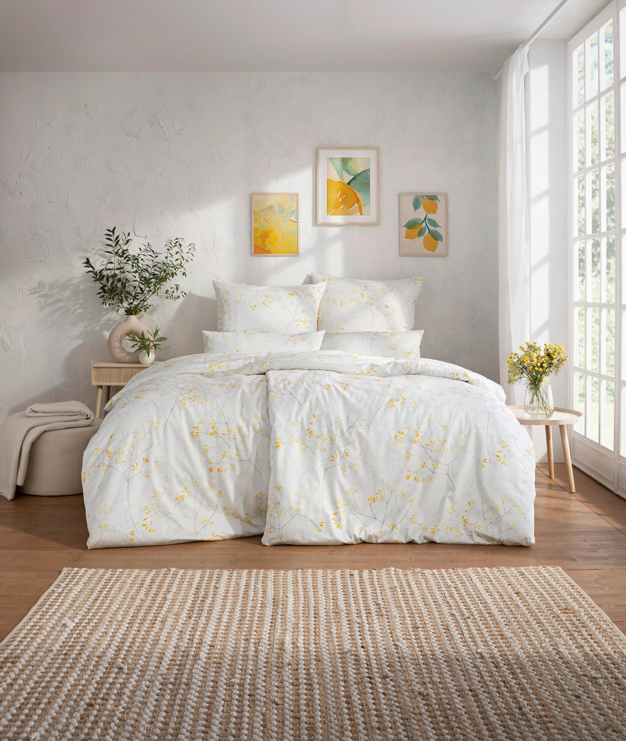 BETTWÄSCHE Atelier Makosatin 135/200 cm  - Gelb, Design, Textil (135/200cm) - Estella