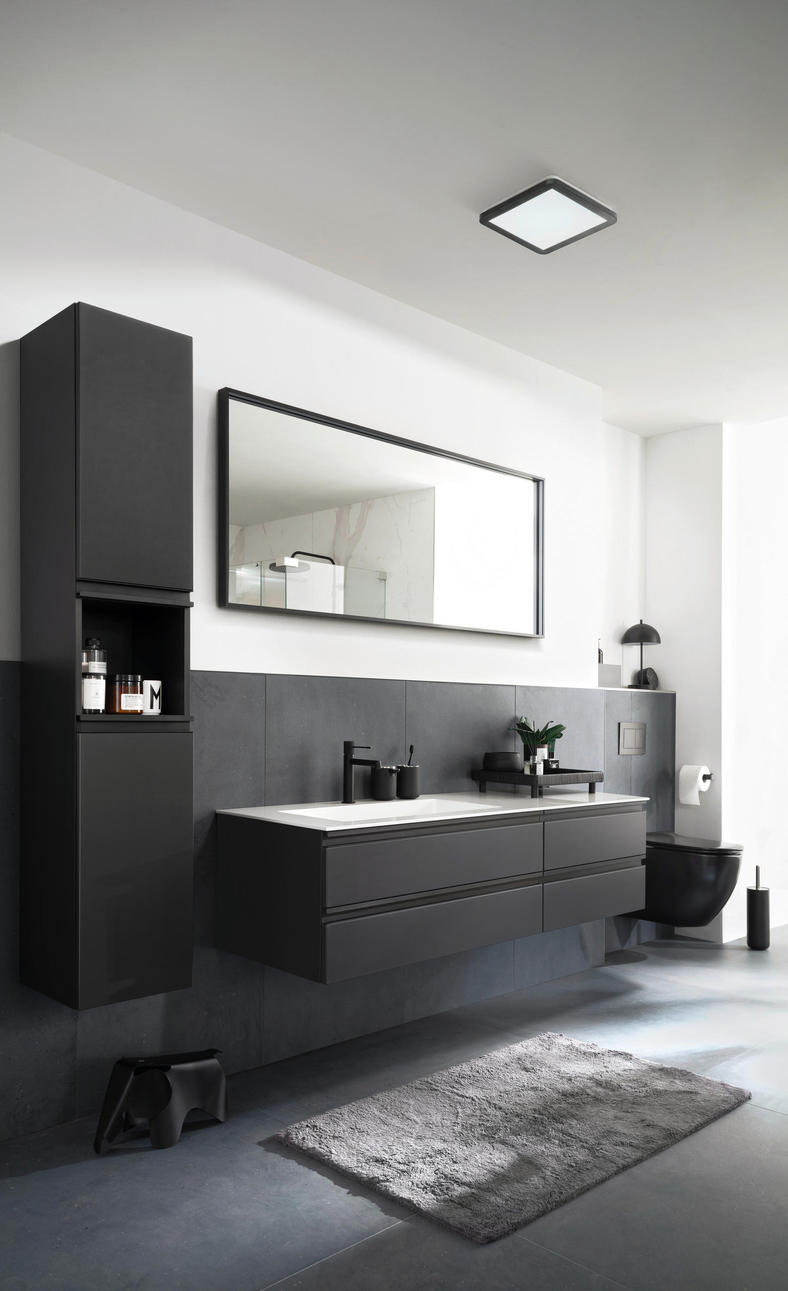 LED-DECKENLEUCHTE Flat   - Sandfarben/Schwarz, Design, Glas/Metall (30/30cm) - Schöner Wohnen