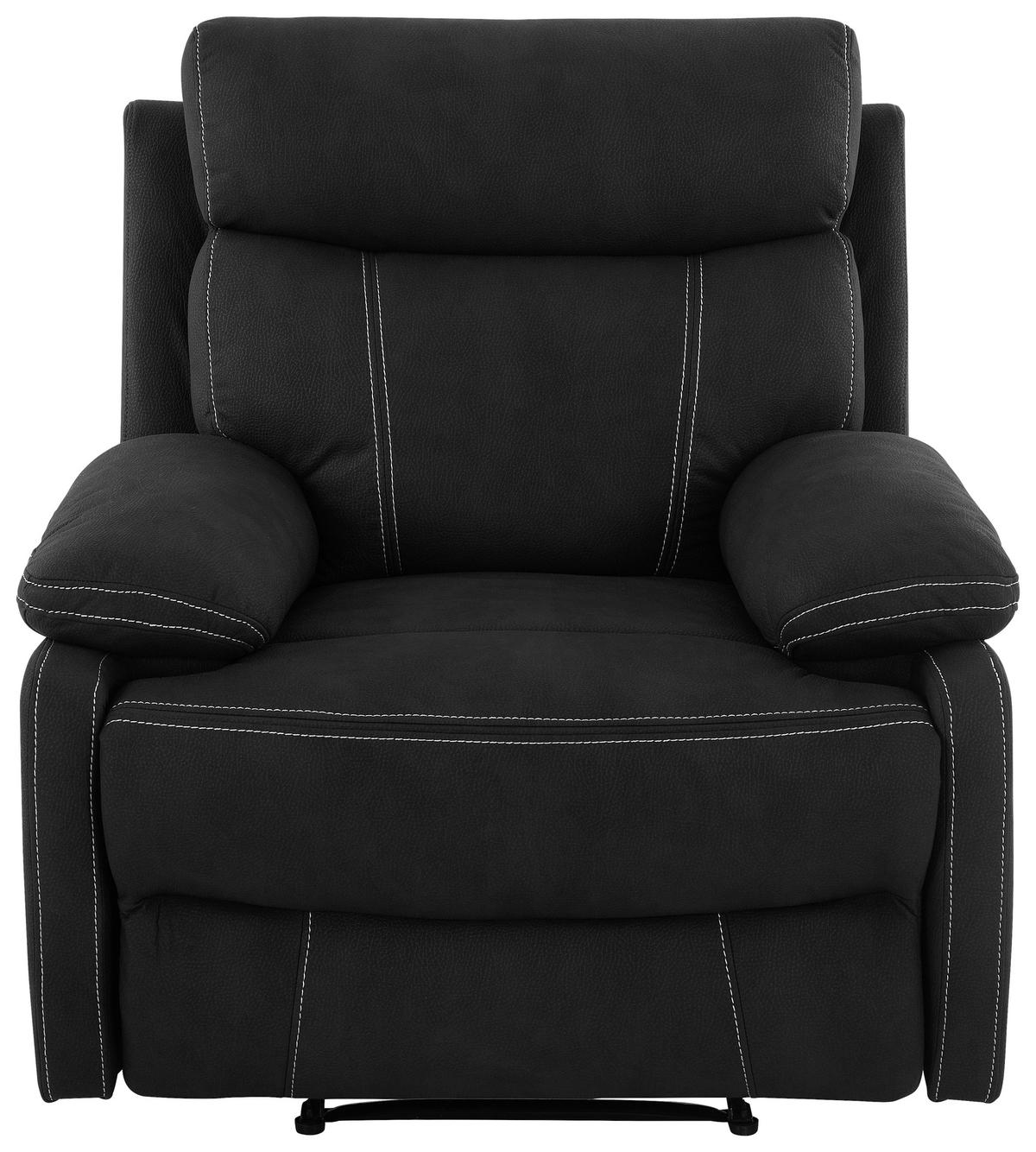 RELAXSESSEL Mikrofaser    - Schwarz, KONVENTIONELL, Textil/Metall (98,5/103/96cm) - Livetastic