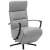 RELAXSESSEL in Leder Hellgrau  - Hellgrau/Schwarz, Design, Leder/Metall (64/112/80cm) - Cantus