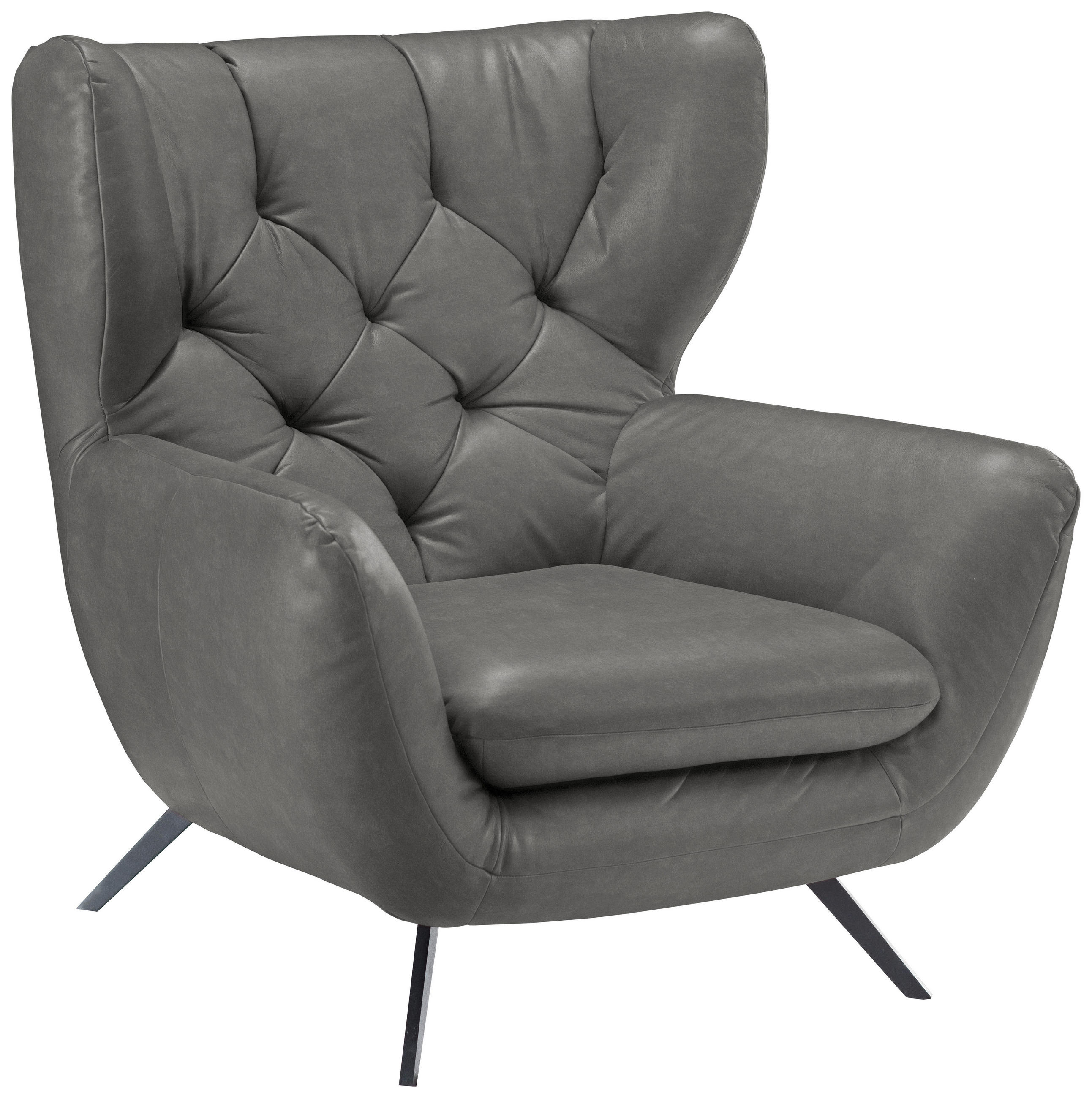 CHESTERFIELD-SESSEL Mikrofaser Grau  - Schwarz/Grau, Design, Textil/Metall (100/106/95cm) - Pure Home Lifestyle