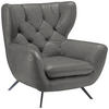 CHESTERFIELD-SESSEL Mikrofaser Grau  - Schwarz/Grau, Design, Textil/Metall (100/106/95cm) - Pure Home Lifestyle