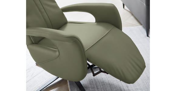 RELAXSESSEL in Leder Olivgrün  - Schwarz/Olivgrün, Design, Leder/Metall (71/112/83cm) - Dieter Knoll