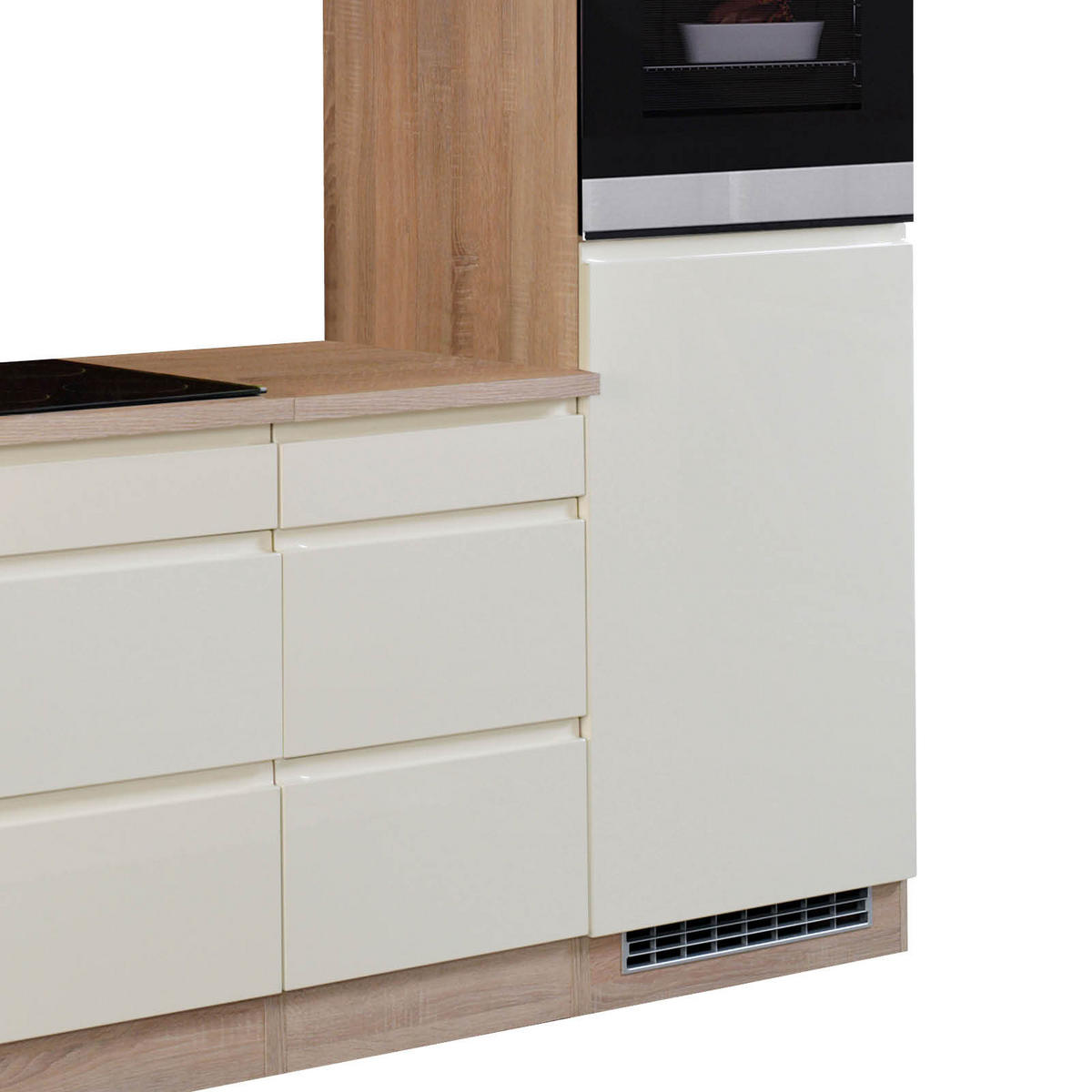 KÜCHENBLOCK 280 cm   in Creme, Sonoma Eiche  - Creme/Sonoma Eiche, Basics, Holzwerkstoff (280cm) - Held