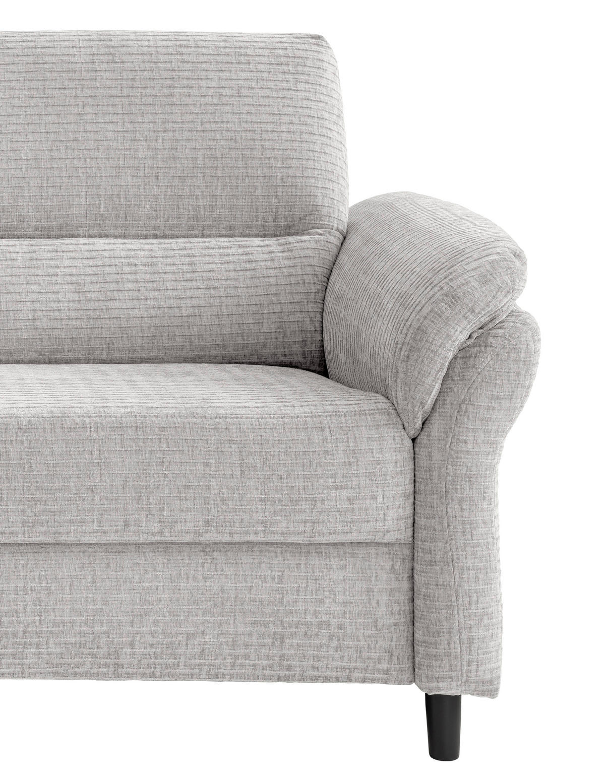 3-SITZER-SOFA in Mikrofaser Weiss  - Weiss/Schwarz, Modern, Holz/Textil (192/90/89cm) - Livetastic