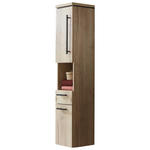 HOCHSCHRANK 30/164/30 cm  - Eichefarben/Schwarz, Design, Glas/Holzwerkstoff (30/164/30cm) - Novel