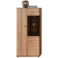 VITRINE Braun, Eschefarben, Eiche Artisan  75/163/40 cm  - Anthrazit/Eschefarben, Natur, Glas/Holz (75/163/40cm) - Linea Natura