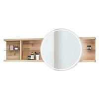 BADEZIMMERSPIEGEL 176,8/80/23 cm  - Eichefarben/Weiß, MODERN, Holz/Metall (176,8/80/23cm) - Valdera