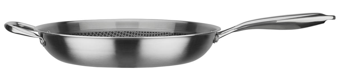 BRATPFANNE INOXXA BLACK Vitaflon® Quarzit Beschichtung 32 cm  - Edelstahlfarben, Basics, Metall (32cm) - GSW