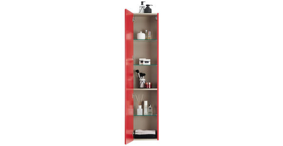 HOCHSCHRANK 35/162,5/25 cm  - Rot, Design, Glas/Holzwerkstoff (35/162,5/25cm) - Dieter Knoll